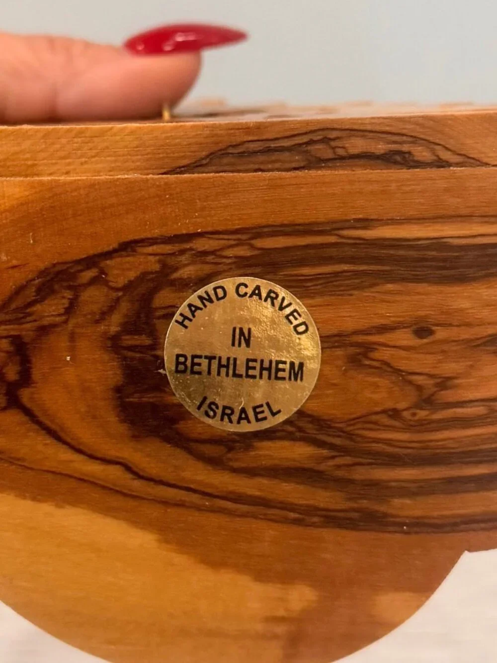 Vintage Olive Wood Nativity Set Handmade Carved in Bethlehem Israel Holy Family
